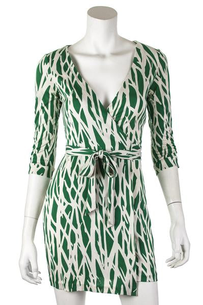 Diane von Furstenberg Green Silk Julian ...